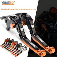 For KTM Duke 125 200 390 Duke 2014-2022 With logo CNC Aluminum Motorcycle Adjustable Foldable Lengthening Brake Clutch Levers DUKE 390 Duke 200 DUKE 125 RC390