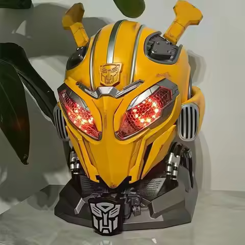 Transformers Bumblebee Helmet Mask English Voice Control Mask Light Up Eyes Helmet Bluetooth Base Xm