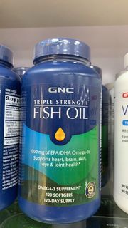 美國GNC健安喜深海魚油軟膠囊歐米茄-3三倍濃縮120粒