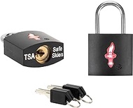 DUALCROWN 2 Pack Neon Square TSA Key Lock, Luggage Lock TSA Accepted or Travel Lock TSA Approved and Suitcase Lock for Luggage, Suitcase, Carry On, Backpack, Laptop Bag. 2 Pack Black