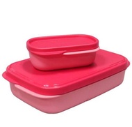 Tupperware Slim Lunch Box Set Red