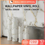 PVC Vinyl Wall Paper Roll 1.2M*2.8M & 60CMx3M Marble Foam Vinyl Motif Wall Paper Roll Sticker Room D