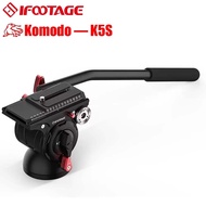 IFOOTAGE Komodo K5S Video Fluid Head Aluminum Fluid Drag Pan Head with Quick Release Plate for Photo