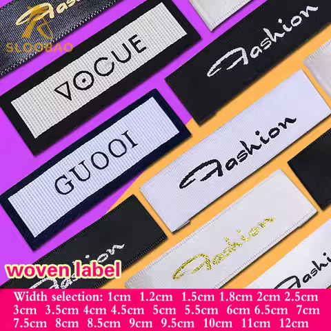 Width 1cm 1.5cm 2cm Custom Clothing Brand Crochet Machine White Focus High-end Woven Labels Personal