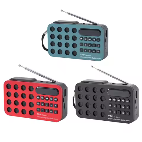 Rechargeable Full-band Radio Solar Charging Bluetooth-Compatible Digital Radio Receiver FM Radio Spe