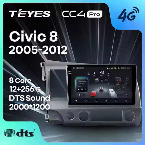 TEYES CC4 PRO For Honda Civic 8 FK FN FD 2005 - 2012 CarPlay Android Auto 2DIN Autoradio Car play Ra