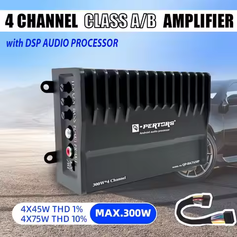 MAX.300W 4-Channel A/B Class DSP Car Amplifier, RMS.4 X 75W In-Car DSP Digital Audio Processor, Impr
