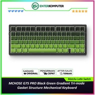MCHOSE G75 PRO Black Green Gradient Tri-mode Gasket Structure Mechanical Keyboard - Matcha Latte Swi