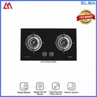 ELBA EGH-F8582GX(BK) 3.7kW 2 BURNER GLASS STOVE