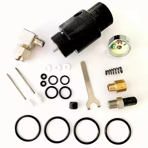 1 Set New Hot Aluminum Valve PCP 3000PSI Valve Threaded Tank M28*1.5 /M18*1.5 With Spare Parts Outdo