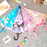 Kartun Capybara Kuromi Melody Payung Kanak-Kanak H65cm/W80/98cm Cartoon Rain UV Umbrella Kids