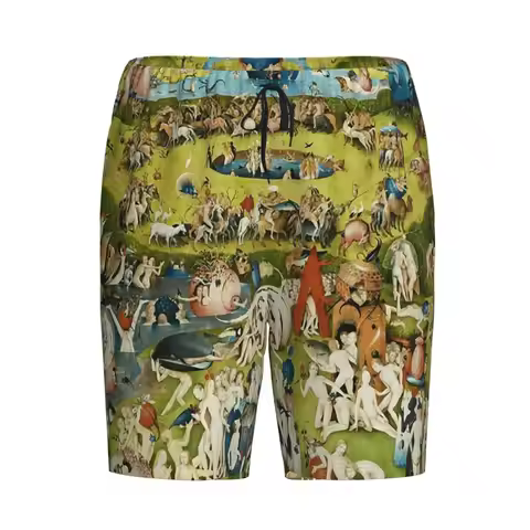 Hieronymus Bosch - Garden Of Earthly Delights Poster Shorts Sleeping Pants Men Pajama Pants Lounge S