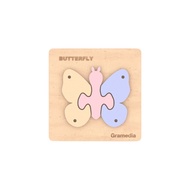 Gramedia Bekasi-GRAMEDIA WOODEN PUZZLE 3D BUTTERFLY