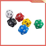 [Lovoski2] 6 Pieces 20 Sided Dice D20 Set for DND RPG D&D Roleplaying Party Board Game Couleur 1#