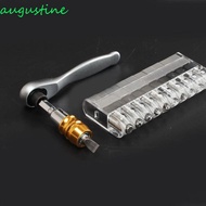 AUGUSTINE 10pcs 10 in 1 Ratchet Screwdriver Set, Durable Ratchet Mechanism Hex Bits 90° Right Angle 