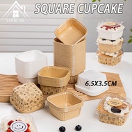 [SG] 50PCS Baking Cup Square Cupcake Butter Pound Cake Brownies Cheesecake Cupcake Liner With lid