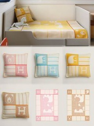 預🔸hermes Animaux Blocks pillow \Animaux Blocks blanket 愛馬仕咕𠱸毛毯