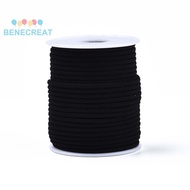 1roll Polyester Cords Black 3mm about 21.87 yards(20m)/roll
