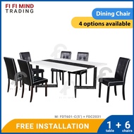 Fernande Marble Dining Set/ Marble Dining Table/ Meja Makan 6 Kerusi/ Meja Makan Marble/ Meja Makan Set