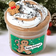 6oz+25ml Thick Base Handmade Slime, Cute Christmas Theme - Gingerbread Man, Stretchable And Squeezab