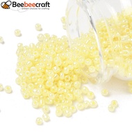 1pound Glass Seed Beads Ceylon Round Champagne Yellow 8/0 3mm Hole: 1mm 10000pcs/pound