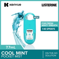 Listerine Cool Mint PocketMist With 3 Essential Oils Kills 99.9% Bad-Breath Germs For On-The-Go Freshness 7.7ml Oral Care