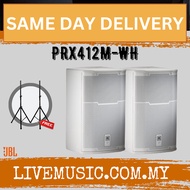 JBL PRX412M 1200W 12 inch Passive Speaker With Speaker Stand - White - Each / Pair ( PRX-412M / PRX 