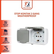 2 Gang Weatherproof Atlantic Horizontal Cover Model Socket Atlantic Waterproof Atlantic Double Socke