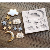Star Moon Fondant Silicone Mold - Moon Star Decorative Chocolate Mold