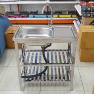 Daimon Diamond Brand Sink Stainless Steel 2 Layers Size 73.5x43.5x77 Cm.