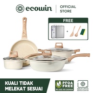 Ecowin Set alat memasak 4 keping kuali tidak melekat + kuali susu + kuali + periuk sup tidak periuk 