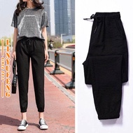 COD Ready Stock Tapered Pants Women Long Jogger Sport Korean Style Plus Size Harem Black Sweat Joger Casual Hiking Jogging Woman Plus Size Ladies Pants Seluar Slack Track Sukan Trek Tracksuit Panjang Hitam Wanita Perempuan Murah Baju Raya 2023 JHEFEEFSSE