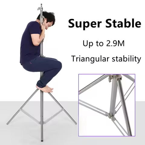 Super Stable Stainless Steel Big Tripod 2.8M Foldable Lighting Stand Tripod Photography For Fill Spo