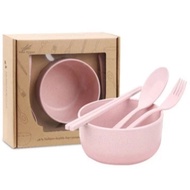 Wheat 4 Pcs Cutlery Set Bowl Plate/ Children's Cutlery Spoon/