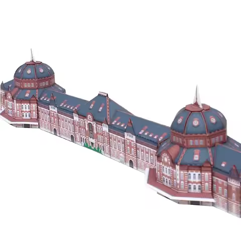 Japan Tokyo Station Hotel Mini 3D Paper Model House Papercraft DIY Art Origami Building Kids Adult C