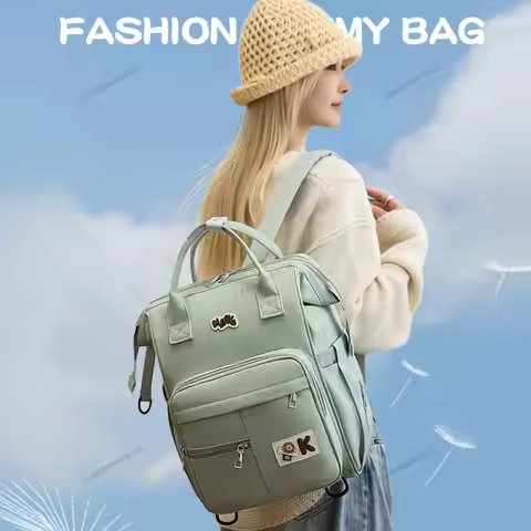 Fashionable Maternity Bag for Baby Waterproof Backpack Diaper Bag Dual Shoulder Bag Mommy Essentials