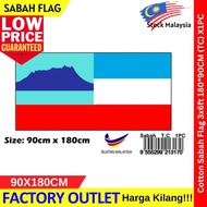 90x180cm 3x6ft Cotton Sabah Flag Bendera Negeri Sabah Malaysia Sabah Flag *COTTON MATERIAL*