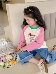 TUSHIT Store "2024 New Arrival Girls Long-Sleeved Cotton T-Shirt for Spring and Autumn in Malaysia"