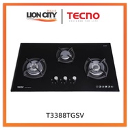 TECNO T3388TGSV 3-Burner 90cm Glass Cooker Hob with Inferno Wok Burner Technology