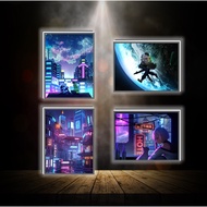 Cyberpunk color-changing 3D led light painting - ANIME 3D led light painting for desk and night ligh