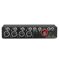 1Set Audio Interface Sound Card for Recording Portable 4 Channel +Loopback Monitor for Audio Equipment