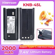 【DC-199】7.4V 2000mAh KNB-45L Li-ion Battery Rechargeable Support Type-C USB Direct Charge for Kenwoo