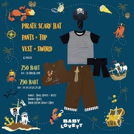 07 ชุดโจรสลัด Pirate Halloween - Top and Pants and Vest and Pirate Scarf Hat