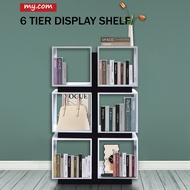 6 Tier Display Shelf/Multipurpose Shelves/Bookshelf Wooden Shelves/Utility Shelf/Rak Display Buku Cabinet