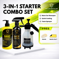 【CP CAR Detailer】Snow Wash W2C Set Nano Car Shampoo + Coating + Foam Sprayer Car Wash Foam & Coat Se