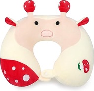 Zcstioxl Cute Kids Travel Pillow, Airplane Neck Pillows for Traveling, Animal Flight Pillow, Memory Foam Travel Pillow for Airplanes Pillow Gifts for Girls Boys Adults- Mushroom Cow