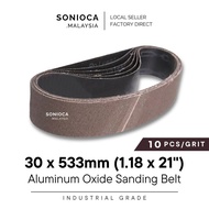 30x533mm (1.18x21") Aluminum Oxide Sanding Belt Abrasive Belt for Belt Sander Wood Metal Polishing