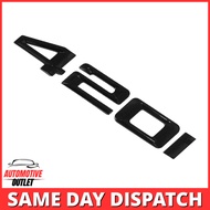 420i LETTERING REAR BOOT LID TRUNK BADGE EMBLEM FOR BMW 4 SERIES, GLOSS BLACK