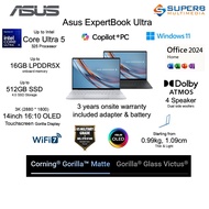 ASUS ExpertBook Ultra B9406CAA-TG5150WS or 5151WS Laptop (Intel CU5 325, 16g, 512g, Touch OLED 3K 14
