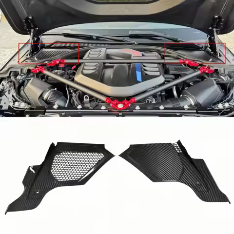 Hood Dry Carbon Fiber Engine Bonnet Cover Cap Inner Engine Hood Cover Trim Fit For BMW G87 M2 G80 M3